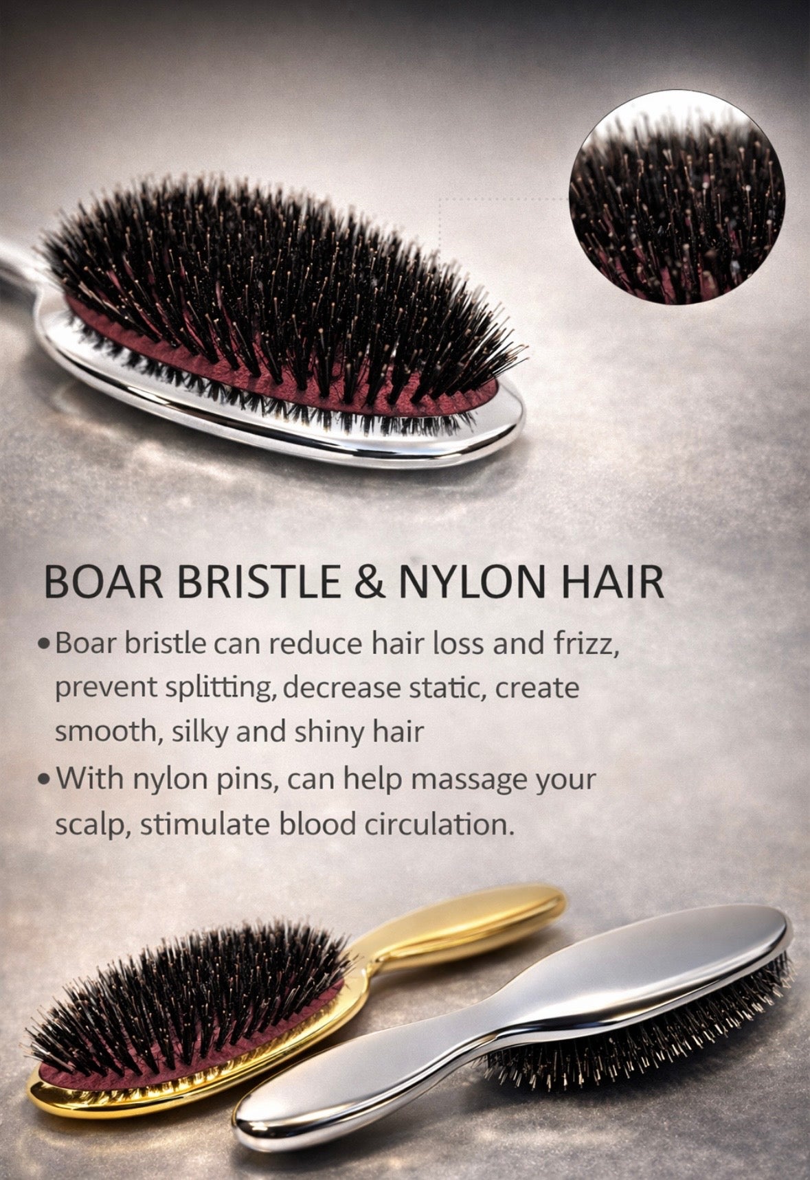 Luxury Boar Bristle Paddle Brush
